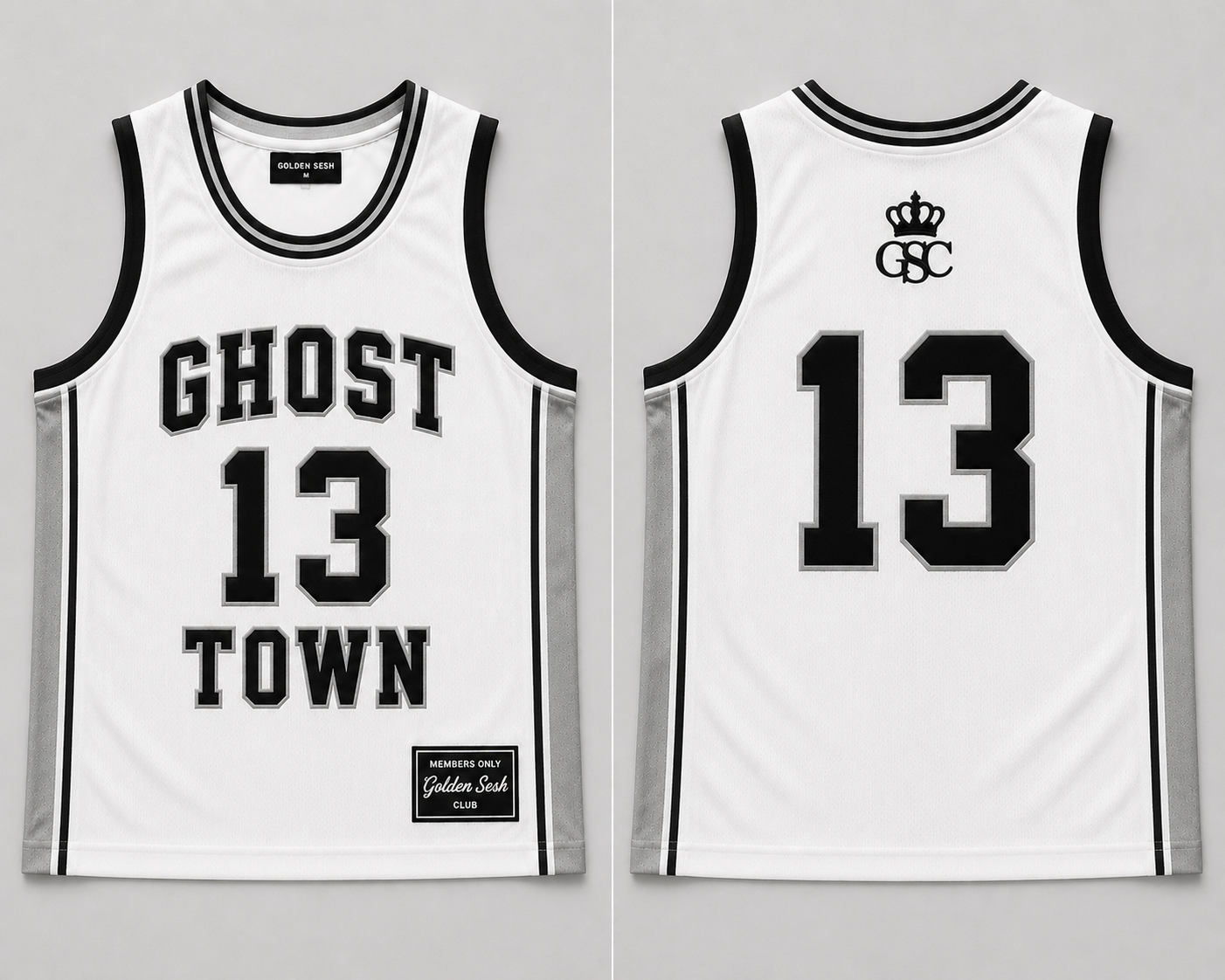 GHOST TOWN 13 Phantom White - Flat Lay Front & Back