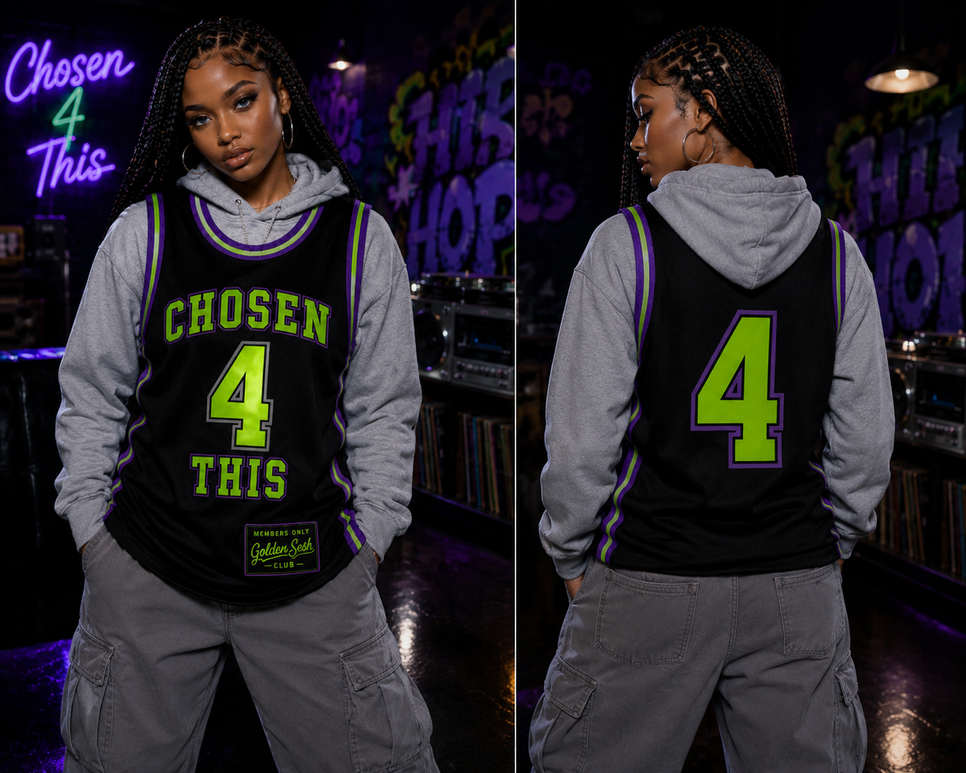 Chosen 4 This Jersey - Model front and back