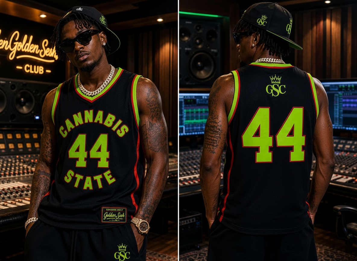 Cannabis State 44 Jersey - Front model shot