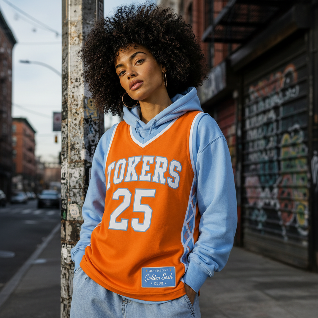 TOKERS 25 Jersey - Model Front View Street Style