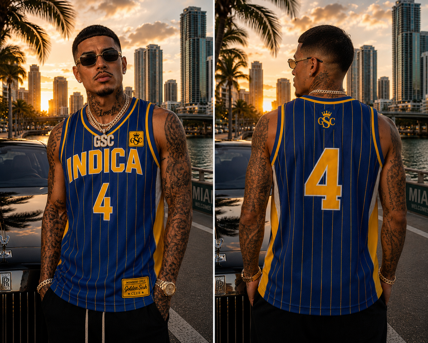 INDICA 4 Jersey Blue Gold White - Lifestyle Shot